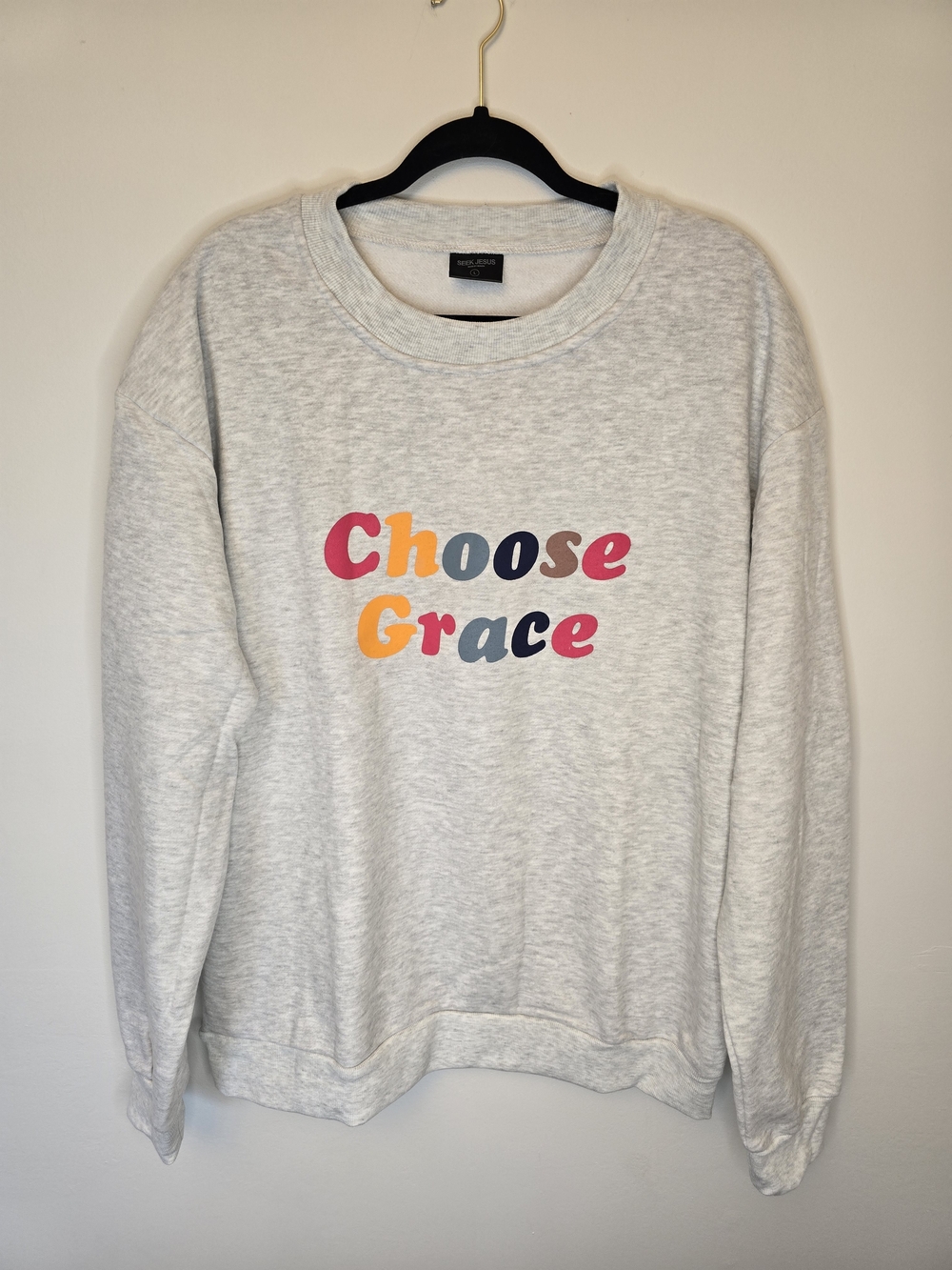 NWPY 'Choose Grace' Multicolor Graphic Sweatshirt